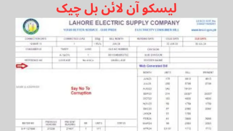 لیسکو آن لائن بل چیک