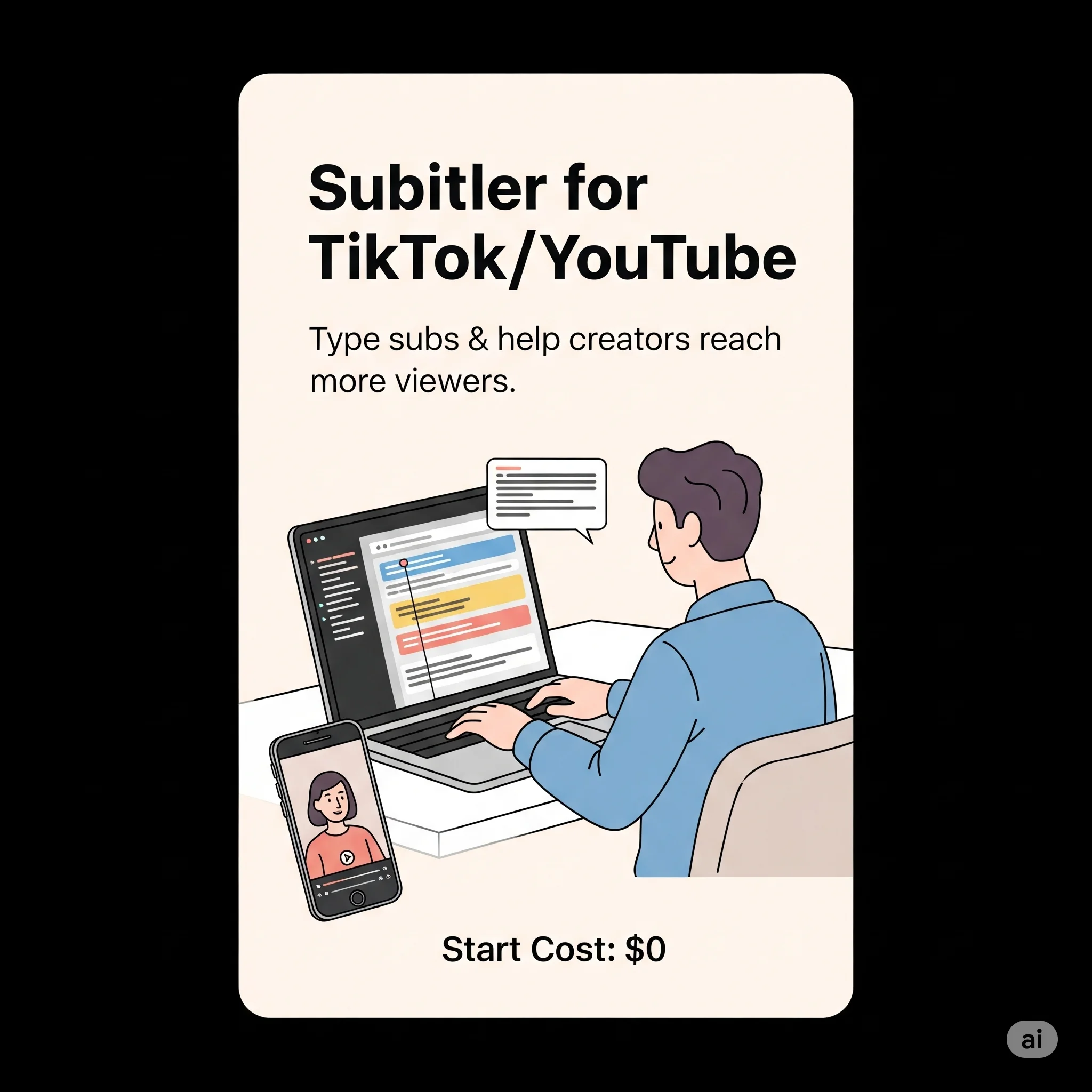YouTube or TikTok Video Subtitler